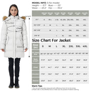 Women'S Puffer Jacket Warm Winter Coat Hooded Waterproof Puffer Jacket White M