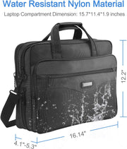 Laptop Bag 15.6 Inch, Mens Laptop Briefcase, Expandable Carry on Computer Case, Business Office Attache, Lightweight Water Resistant Shoulder Messenger Bag for Macbook Acer HP Dell, Black