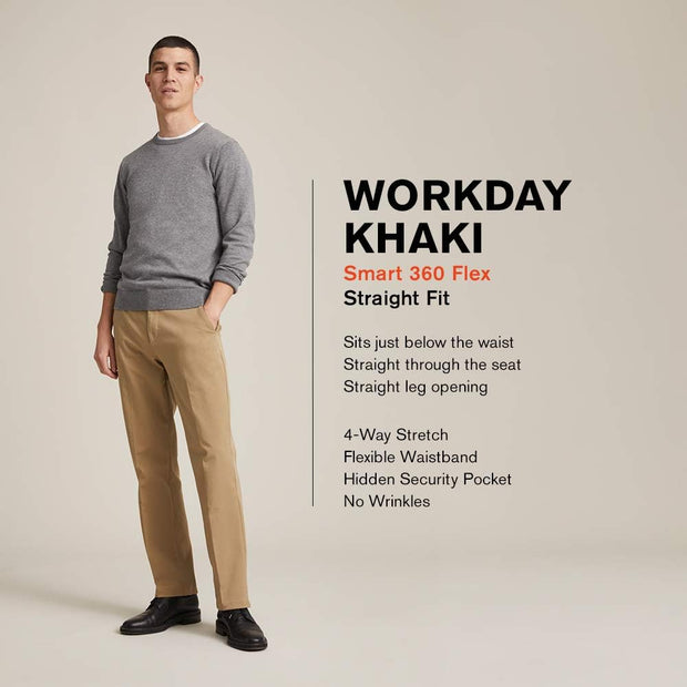 Men'S Classic Fit Workday Khaki Smart 360 FLEX Pants (Standard and Big & Tall)