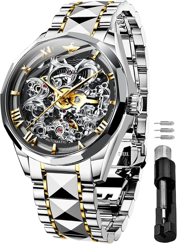Clothing, Men, Shoes & Jewelry, Watches, Wrist WatchesOUPINKE Men'S Skeleton Mechanical Watches Luxury Dress Automatic Self Winding Sapphire Crystal Waterproof Tungsten Steel Band Wrist Watches - Premium  from Nobles Store - Just $454.33! Shop now at Nobles Store