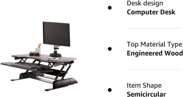 Furniture, Home & Kitchen, Home Office Desks, Home Office FurnitureEssential desk 36 - Two-Tier Standing Desk Converter for Monitor & Accessories - Height Adjustable Sit Stand Desk - Premium  from Nobles Store - Just $379.32! Shop now at Nobles Store
