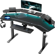 Computer Workstations, Desks & Workstations, Office Furniture & Lighting, Office ProductsGaming Desk, Standing Desk Keyboard Tray, 72" Wing Shaped Music Studio Desk Electric Adjustable Height Desk Sit Stand Desk with LED Shelves, Gaming Recording Live Stream, Slot Design - Premium  from Nobles Store - Just $1403.23! Shop now at Nobles Store