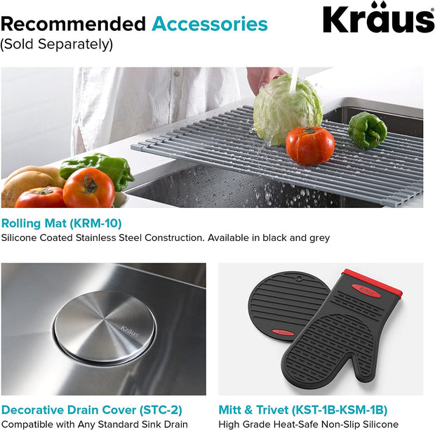 Kitchen & Bar Sinks, Kitchen & Bath Fixtures, Kitchen Fixtures, Kitchen Sinks, Single Bowl, Tools & Home Improvement30-Inch 16 Gauge Standart PRO Kitchen Sink Combo Set with Bolden 18-Inch Kitchen Faucet and Soap Dispenser, Chrome KHU100-30-1610-53CH - Premium  from Nobles Store - Just $621.01! Shop now at Nobles Store