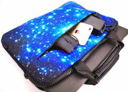 15 15.4 15.6 Inch Canvas Laptop Sleeve Bag Messenger Shoulder Briefcase -Blue Starry
