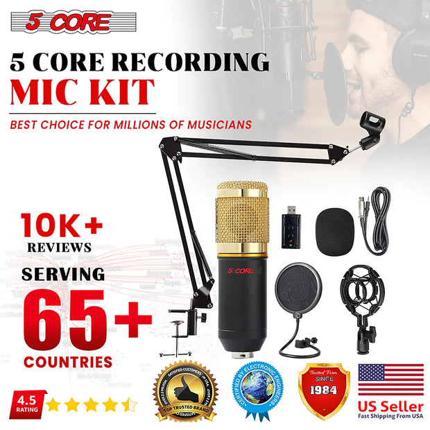 Electronics & Gadgets, Electronics Accessories & Supplies5Core Recording Microphone Podcast Bundle Professional Condenser Cardioid Mic Kit W Boom Arm - Premium  from Nobles Store - Just $40.50! Shop now at Nobles Store