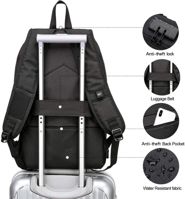 Backpacks, Bags, Cases & Sleeves, Computers & Accessories, Electronics, Laptop AccessoriesAnti-Theft Travel Laptop Backpack with USB Charging Port Lock,Water Resistant Slim Work Computer Bag for Men College Bookbags Fits 15.6 Inch Laptop - Premium  from Nobles Store - Just $45.65! Shop now at Nobles Store