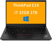 2022 Thinkpad E14 14" FHD (Intel 4-Core I7-1165G7, 32GB DDR4 RAM, 1TB SSD) Full HD 1080P IPS Business Laptop, Thunderbolt 4, Backlit, Webcam, Fingerprint, Windows 10/11 Pro