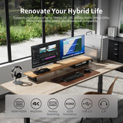 HDMI KVM Switch 2 Monitors 2 Computers 4K@60Hz, USB 2.0, Dual Monitor KVM Switch HDMI 2 Port Extended Display, EDID Emulators, L/R Audio, Hotkey Switch, Button Switch with Input Cables