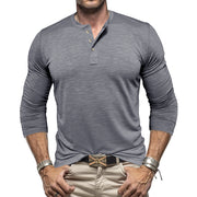 Men's Long-sleeved Henry Collar Shirt - Premium 0 from USAdrop - Just $38.84! Shop now at Nobles Store