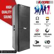 Electronics & Gadgets, Electronics Accessories & Supplies5Core Portable Cabinet PA DJ Speaker System 15 Inch 4000W Passive 3 Way Loudspeaker - Premium  from Nobles Store - Just $1824.01! Shop now at Nobles Store