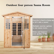 All Saunas, Patio & Garden, Saunas4 Person Far Sauna for Home Hemlock, Wooden Dry Sauna 2050W Sauna with 8 Low EMF Heaters - Premium  from Nobles Store - Just $4482.32! Shop now at Nobles Store