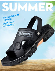 Men's Summer Soft Bottom Beach Cowhide Sandals - Premium 0 from Nobles Store - Just $35.59! Shop now at Nobles Store