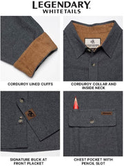 Men'S Flannel Shirt Long Sleeve Button down 100% Cotton