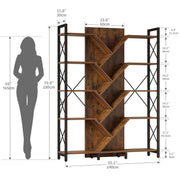 Mong 70" H X 55"W Display Shelves Wood Etagere Bookcase