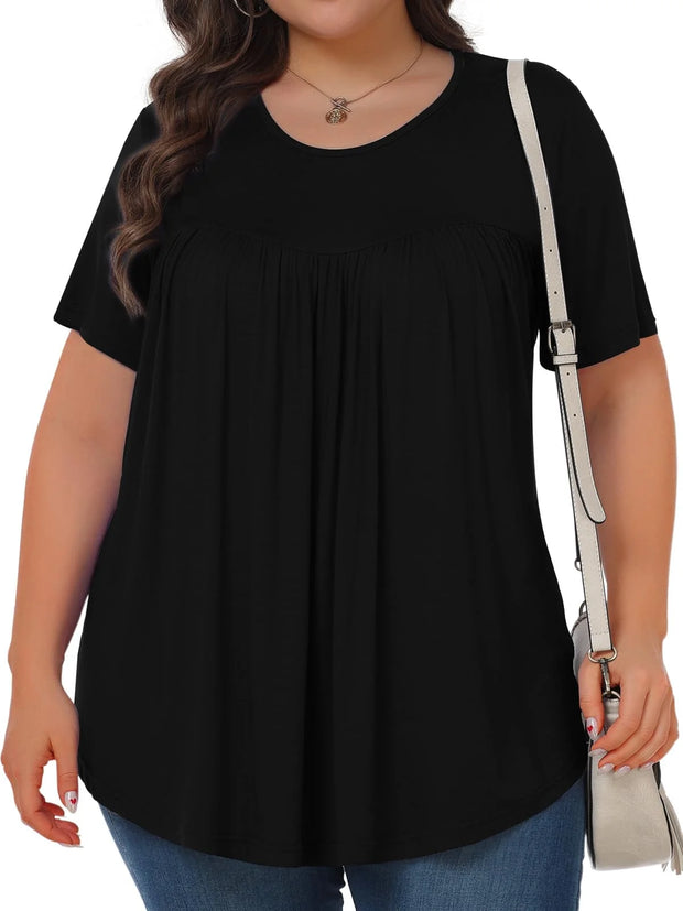 Clothing, Plus Size Tops, Womens PlusWomens plus Size Tops Tunic Short Sleeve Shirts Floral Blouses Loose Summer Tops - Premium  from Nobles Store - Just $24.53! Shop now at Nobles Store