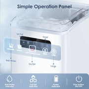 Appliances, Countertop Ice Makers, Freezers, Home, Ice MakersCountertop Portable Ice Maker, Self-Cleaning with Handle, Ice Scoop, 2 Sizes of Bullet Ice Cubes,For Home/Kitchen/Office-White - Premium  from Nobles Store - Just $82.56! Shop now at Nobles Store