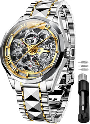 Clothing, Men, Shoes & Jewelry, Watches, Wrist WatchesOUPINKE Men'S Skeleton Mechanical Watches Luxury Dress Automatic Self Winding Sapphire Crystal Waterproof Tungsten Steel Band Wrist Watches - Premium  from Nobles Store - Just $456.31! Shop now at Nobles Store