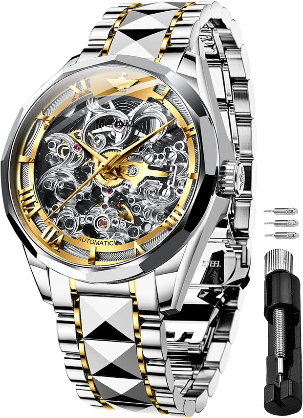 Clothing, Men, Shoes & Jewelry, Watches, Wrist WatchesOUPINKE Men'S Skeleton Mechanical Watches Luxury Dress Automatic Self Winding Sapphire Crystal Waterproof Tungsten Steel Band Wrist Watches - Premium  from Nobles Store - Just $456.31! Shop now at Nobles Store