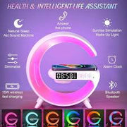 HomeMultifunctional Wireless Charger Stand Pad Alarm Clock Speaker RGB Light Fast Charging Station for Iphone X 11 12 13 14 Samsung - Premium  from Nobles Store - Just $27.59! Shop now at Nobles Store