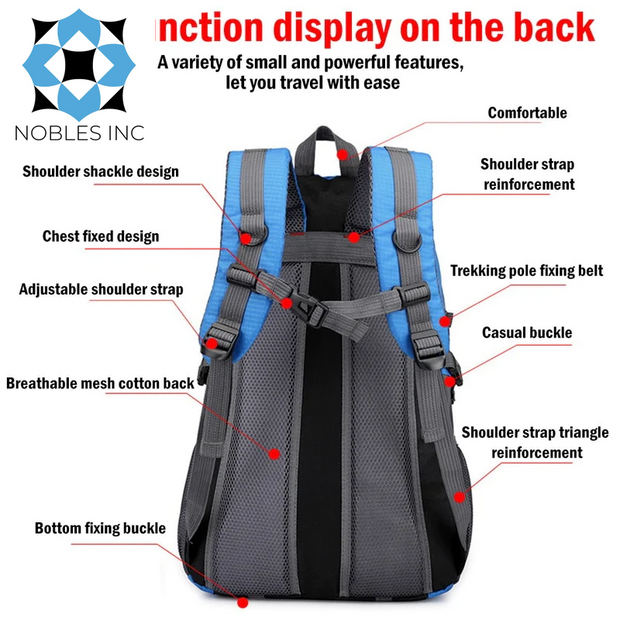 Accessories, Clothing, Men, Shoes & Jewelry40L Men Women Travel Backpack Rucksack Camping Laptop Hiking School Book Bag USA - Premium  from Nobles Store - Just $36.03! Shop now at Nobles Store