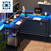 All categoriesKamai 54" Desk, L Shaped Desk, Computer Desk, L Desk, Corner Desk, Desks with LED Light, Writing Desk, White Desk, Gaming Desk, Desk for Gaming - Premium  from Nobles Store - Just $124.01! Shop now at Nobles Store