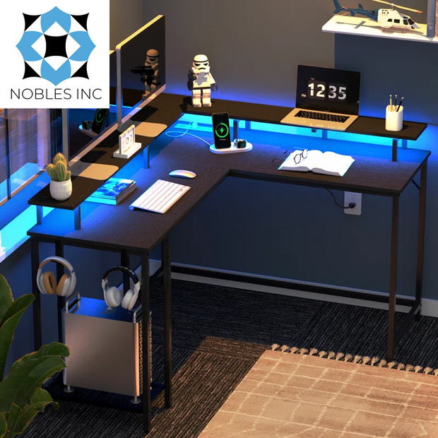 All categoriesKamai 54" Desk, L Shaped Desk, Computer Desk, L Desk, Corner Desk, Desks with LED Light, Writing Desk, White Desk, Gaming Desk, Desk for Gaming - Premium  from Nobles Store - Just $124.01! Shop now at Nobles Store