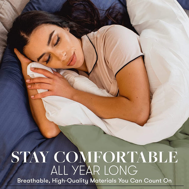 Bedding, Duvets & Down Comforters, Home & KitchenBeckham Hotel Collection Goose down Alternative Reversible Comforter - All Season - Premium Quality Luxury Comforter - Full/Queen - Aqua/Ivory - Premium  from Nobles Store - Just $75.21! Shop now at Nobles Store