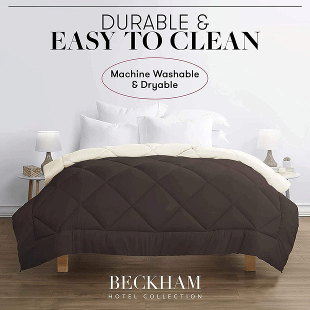 Bedding, Duvets & Down Comforters, Home & KitchenBeckham Hotel Collection Goose down Alternative Reversible Comforter - All Season - Premium Quality Luxury Comforter - Full/Queen - Aqua/Ivory - Premium  from Nobles Store - Just $75.21! Shop now at Nobles Store