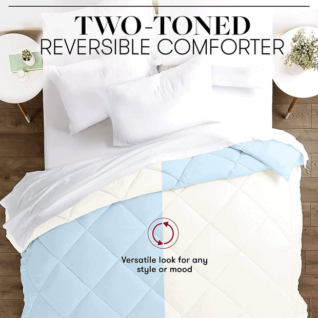 Bedding, Duvets & Down Comforters, Home & KitchenBeckham Hotel Collection Goose down Alternative Reversible Comforter - All Season - Premium Quality Luxury Comforter - Full/Queen - Aqua/Ivory - Premium  from Nobles Store - Just $75.21! Shop now at Nobles Store