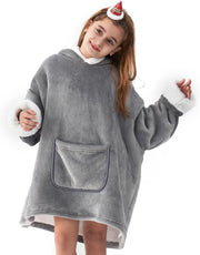 Bedding, Blankets & Throws, Home & Kitchen, Kids' Bedding, Wearable BlanketsWearable Blanket Hoodie for Kids, Hoodie Blanket with Pockets and Sleeves Sweatshirt for Teens as a Gift - Grey Kids - Premium  from Nobles Store - Just $213.76! Shop now at Nobles Store