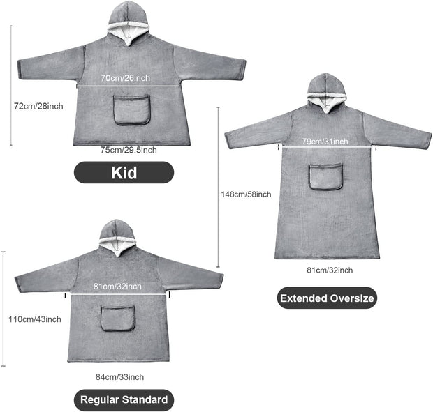 Bedding, Blankets & Throws, Home & Kitchen, Kids' Bedding, Wearable BlanketsWearable Blanket Hoodie for Kids, Hoodie Blanket with Pockets and Sleeves Sweatshirt for Teens as a Gift - Grey Kids - Premium  from Nobles Store - Just $213.76! Shop now at Nobles Store