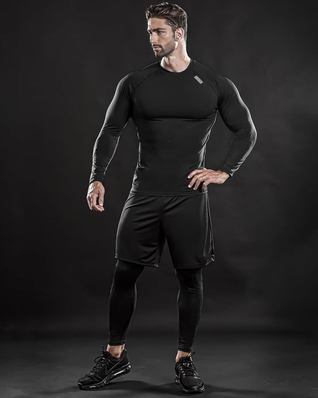 Active, Base Layers & Compression, Clothing, Men, Shirts, Shoes & Jewelry4, 3, 2 or 1 Pack Men's Compression Shirts Top Long Sleeve Sports Baselayer - Premium  from Nobles Store - Just $53.16! Shop now at Nobles Store