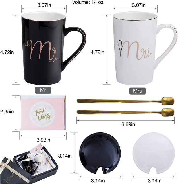 & Saucers, Cups, Dining & Entertaining, Glassware & Drinkware, Home & Kitchen, Kitchen & Dining, Mug Sets, MugsMr and Mrs Coffee Mugs Set - Premium  from Nobles Store - Just $50.21! Shop now at Nobles Store