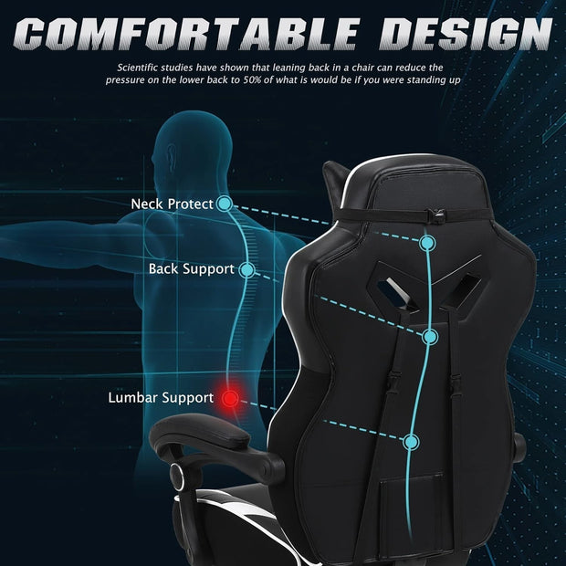 Furniture, Game & Recreation Room Furniture, Gaming Chairs, Home & Kitchen, Video Game ChairsErgonomic Gaming Chair with Footrest Recliner Computer Chair with Massage High Back - Premium  from Nobles Store - Just $299.21! Shop now at Nobles Store