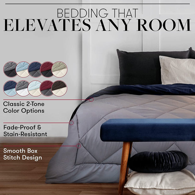 Bedding, Duvets & Down Comforters, Home & KitchenBeckham Hotel Collection Goose down Alternative Reversible Comforter - All Season - Premium Quality Luxury Comforter - Full/Queen - Aqua/Ivory - Premium  from Nobles Store - Just $75.21! Shop now at Nobles Store