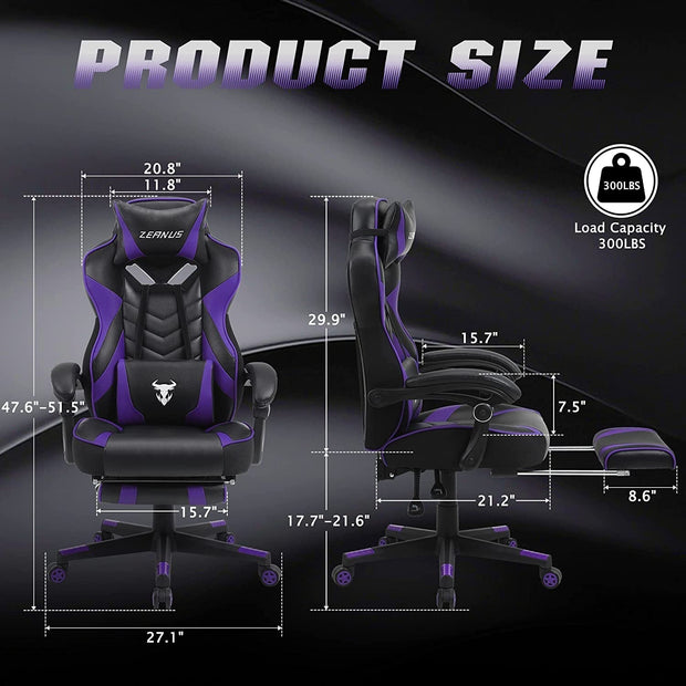 Furniture, Game & Recreation Room Furniture, Gaming Chairs, Home & Kitchen, Video Game ChairsPurple Gaming Chair Reclining Chair - Premium  from Nobles Store - Just $314.76! Shop now at Nobles Store