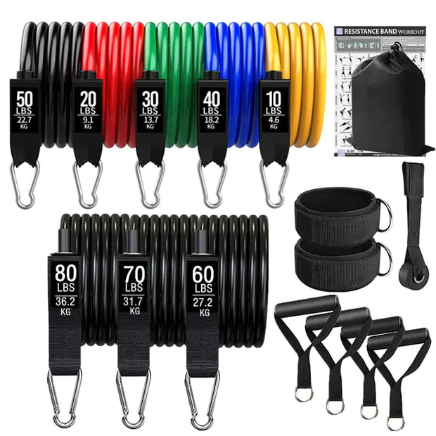 accessory, exercise, fitness, gym, indoor, outdoorFitness Exercises Resistance Bands Set - Premium  from Nobles Store - Just $59.97! Shop now at Nobles Store