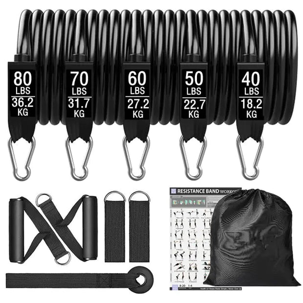 accessory, exercise, fitness, gym, indoor, outdoorFitness Exercises Resistance Bands Set - Premium  from Nobles Store - Just $59.97! Shop now at Nobles Store