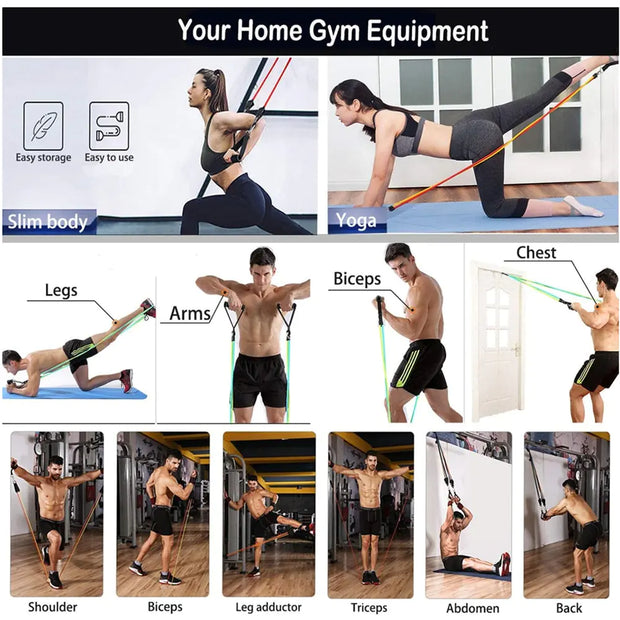 accessory, exercise, fitness, gym, indoor, outdoorFitness Exercises Resistance Bands Set - Premium  from Nobles Store - Just $59.97! Shop now at Nobles Store