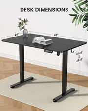 Furniture, Home & Kitchen, Home Office Desks, Home Office FurnitureHeight Adjustable Electric Standing Desk, 48 X 24 Inches Sit Stand up Desk, Memory Computer Home Office Desk (Black) - Premium  from Nobles Store - Just $202.76! Shop now at Nobles Store