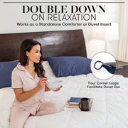 Bedding, Duvets & Down Comforters, Home & KitchenBeckham Hotel Collection Goose down Alternative Reversible Comforter - All Season - Premium Quality Luxury Comforter - Full/Queen - Aqua/Ivory - Premium  from Nobles Store - Just $75.21! Shop now at Nobles Store