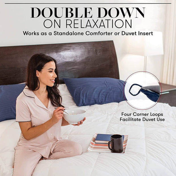 Bedding, Duvets & Down Comforters, Home & KitchenBeckham Hotel Collection Goose down Alternative Reversible Comforter - All Season - Premium Quality Luxury Comforter - Full/Queen - Aqua/Ivory - Premium  from Nobles Store - Just $75.21! Shop now at Nobles Store