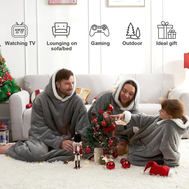 Bedding, Blankets & Throws, Home & Kitchen, Kids' Bedding, Wearable BlanketsWearable Blanket Hoodie for Kids, Hoodie Blanket with Pockets and Sleeves Sweatshirt for Teens as a Gift - Grey Kids - Premium  from Nobles Store - Just $213.76! Shop now at Nobles Store