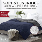 Bedding, Duvets & Down Comforters, Home & KitchenBeckham Hotel Collection Goose down Alternative Reversible Comforter - All Season - Premium Quality Luxury Comforter - Full/Queen - Aqua/Ivory - Premium  from Nobles Store - Just $75.21! Shop now at Nobles Store