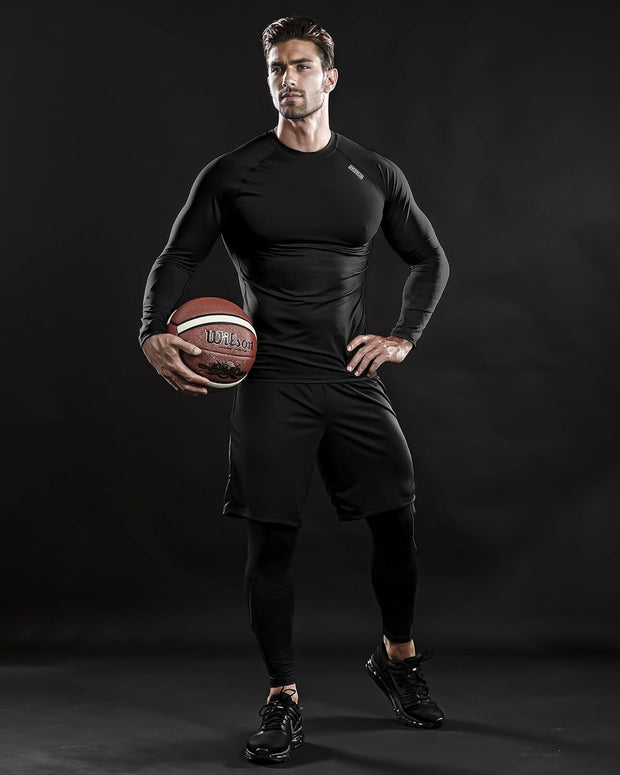 Active, Base Layers & Compression, Clothing, Men, Shirts, Shoes & Jewelry4, 3, 2 or 1 Pack Men's Compression Shirts Top Long Sleeve Sports Baselayer - Premium  from Nobles Store - Just $53.16! Shop now at Nobles Store