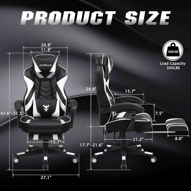 Furniture, Game & Recreation Room Furniture, Gaming Chairs, Home & Kitchen, Video Game ChairsErgonomic Gaming Chair with Footrest Recliner Computer Chair with Massage High Back - Premium  from Nobles Store - Just $299.21! Shop now at Nobles Store