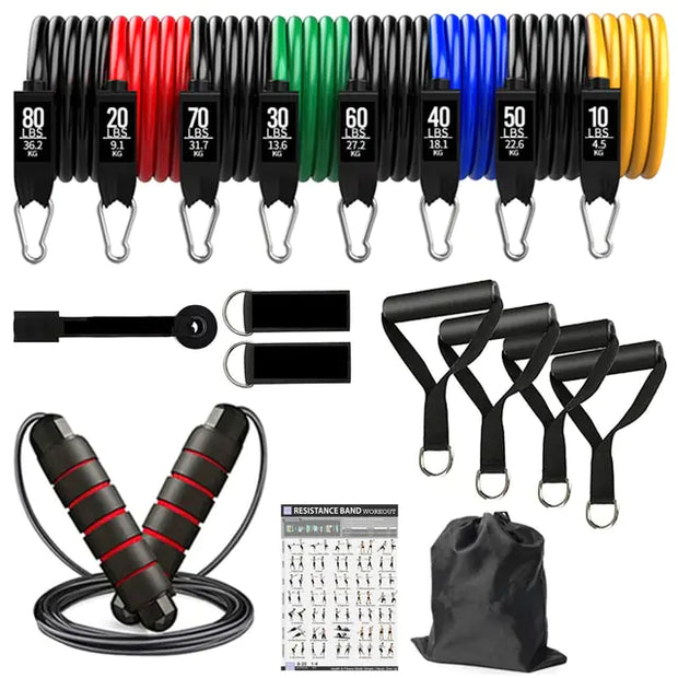 accessory, exercise, fitness, gym, indoor, outdoorFitness Exercises Resistance Bands Set - Premium  from Nobles Store - Just $59.97! Shop now at Nobles Store
