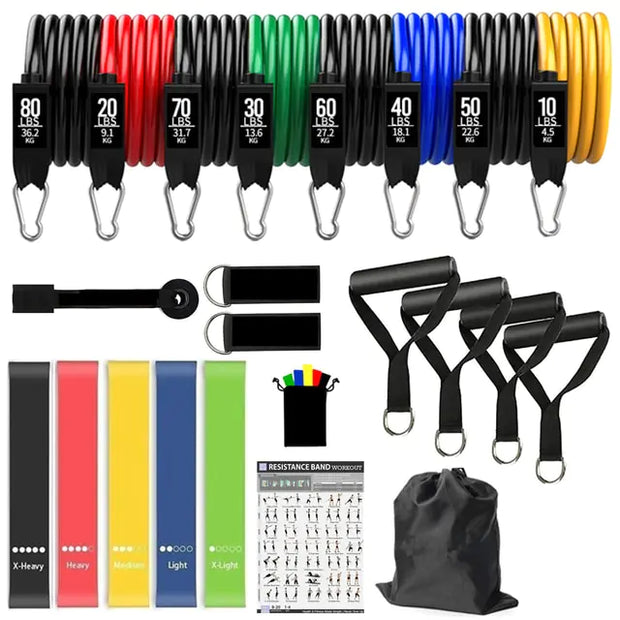 accessory, exercise, fitness, gym, indoor, outdoorFitness Exercises Resistance Bands Set - Premium  from Nobles Store - Just $59.97! Shop now at Nobles Store