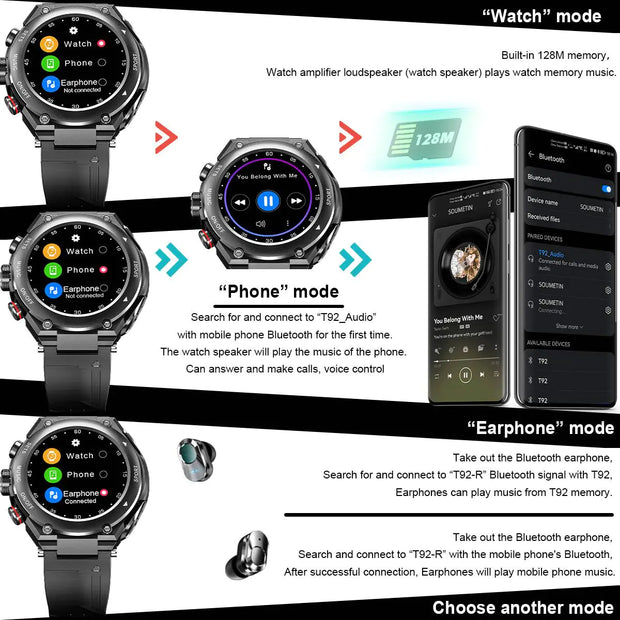 accessory, fitness, gift, gym, smart watchSmart Watch with Earbuds - Premium  from Nobles Store - Just $112.11! Shop now at Nobles Store